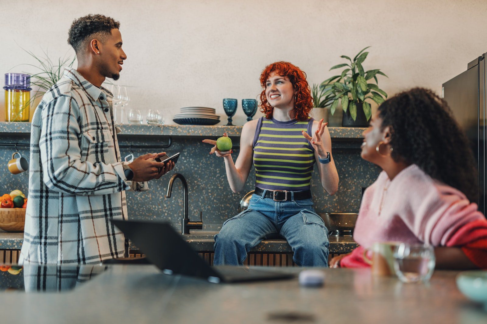 a group of people sitting around a table